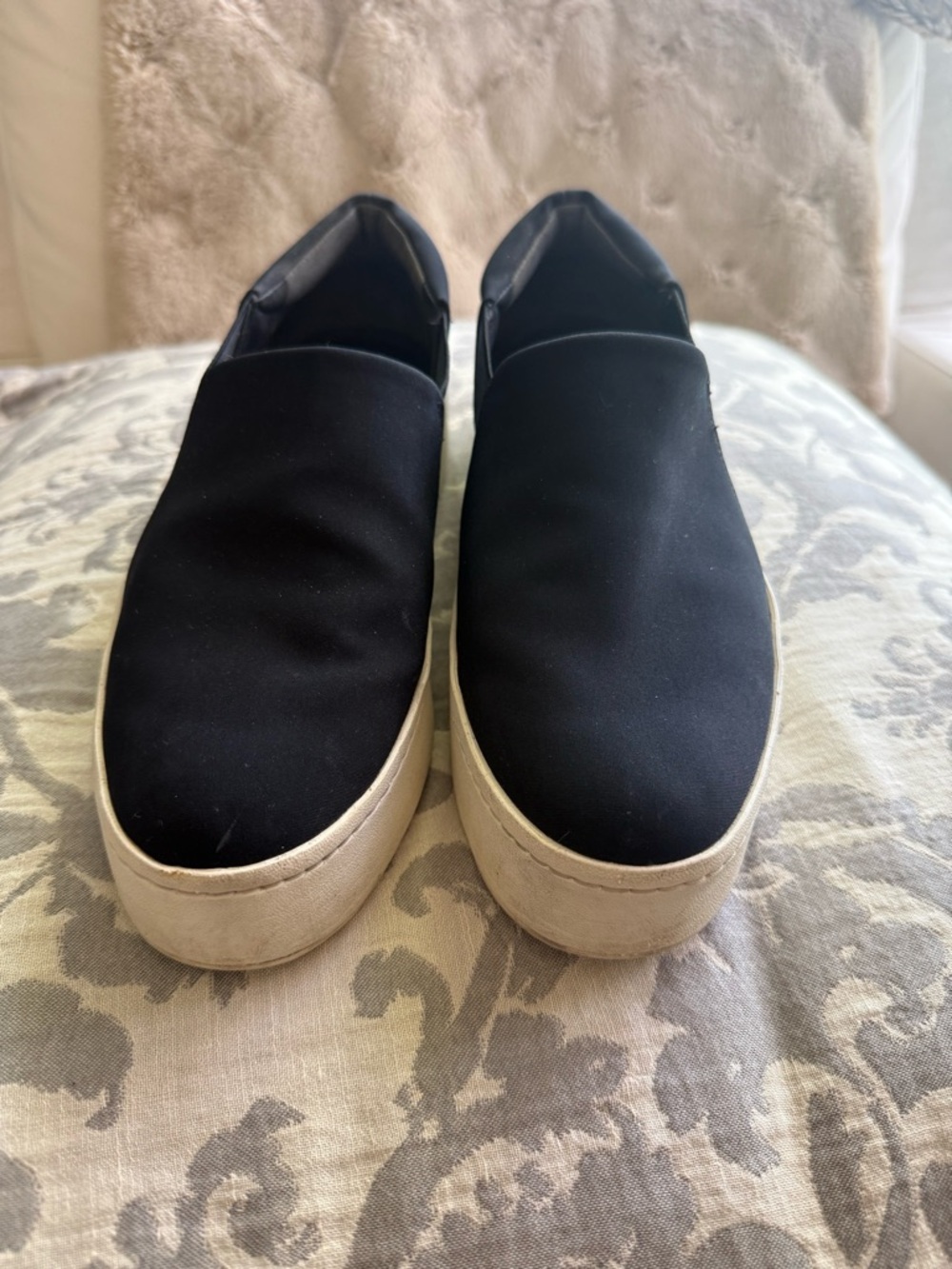 VINCE platform slip on sneaker black navy 7
